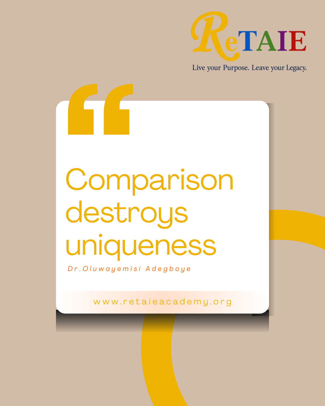 ReTAIE quote card